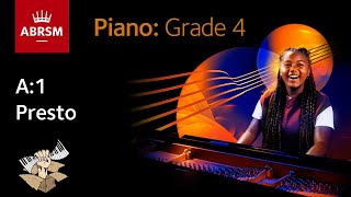 Presto  ABRSM Piano Grade 4 2023 amp 2024 A1  Synthesia Piano tutorial [upl. by Eldreda32]