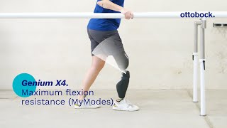 Genium X4 Maximum flexion resistance MyModes  Ottobock Professionals [upl. by Blank35]