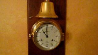 Captains Key Wound Ships Bell Clock  Mounted [upl. by Eniluqaj769]