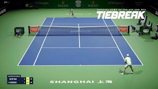 TIEBREAK  Roger Federer Vs Grigor Dimitrov I Shanghai Masters I Expert Difficulty PS5 [upl. by Tori]