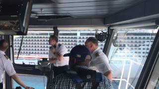 Pretty calm Bridge Team for moving the worlds largest Cruise Ship Harmony of the Seas [upl. by Bel]