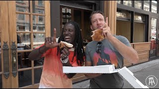 Barstool Pizza Review  Impellizzeris Pizza LouisvilleKY WIth Special Guest Deion Branch [upl. by Naujid]