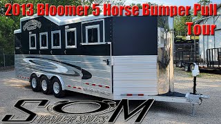 2013 Bloomer 5 Horse Bumper Pull Trailer Tour  Reverse Load Serviced Inspected amp Ready to Use [upl. by Airasor66]