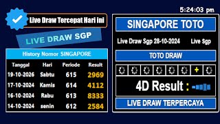 KELUARAN Result LIVE DRAW SGP HARI INI 28 oktober 2024Pengeluaran sgp hari ini LIVE TERCEPAT [upl. by Grubb]