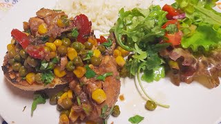 FRANGO ESTUFADO COM ERVILHAS E MILHO 🍗🍞 DELISIOSO  chicken recipe [upl. by Airdnat]