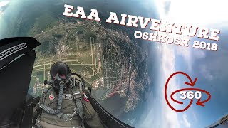 F16 Cockpit POV  360 AR  EAA AirVenture  Oshkosh 2018 [upl. by Ednalrym36]