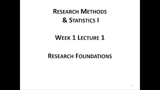 Week01 Lecture 01 Research Foundations [upl. by Roanne101]