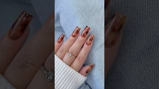 🍂 Trendy Tortoise Shell Fall Nail Art Tutorial 🤎 [upl. by Farrison]