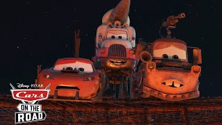 Lightning McQueen and Mater Challenge the Thundercone  Cars on the Road  Pixar Cars [upl. by Yellhsa142]