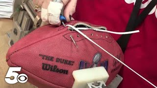 How Super Bowl footballs are made [upl. by Bornstein]