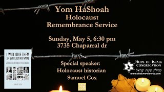 May 5 2024  Yom HaShoah Service [upl. by Arramahs]