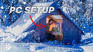 Overnight Blizzard Camping with a PC Setup [upl. by Brittain]