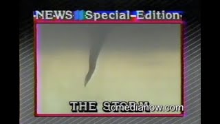 Tornado in Fridley video aired on KARETV 10pm Coverage July 18 1986 [upl. by Ahsaek]