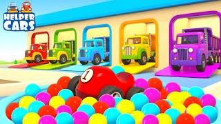 Learn colors for kids with Helper Cars cartoons full episodes Street vehicles amp trucks for kids [upl. by Yahsed]