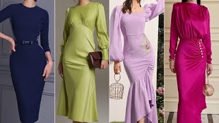 Bodycon sheath dress designs ideas  fishtail midi and long outfit ideas 202324 [upl. by Iew]