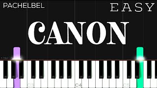 Canon In D  Pachelbel  EASY Piano Tutorial [upl. by Feltie]