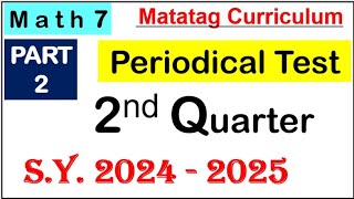 Math 7 Periodical test reviewer PART 2 matatag multiplechoice practicetest [upl. by Harlan]