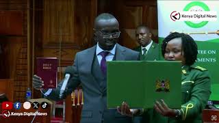 Rutos Youngest CS Nominee Eric Muga Takes Oath as he Appears Before Vetting Committee [upl. by Beata71]