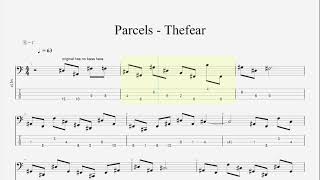 Parcels  Thefear Bass Tabs [upl. by Natfa]