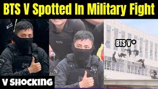 BTS V Spotted In Military Fight 😭  V Dangerous Military [upl. by Eenhat37]