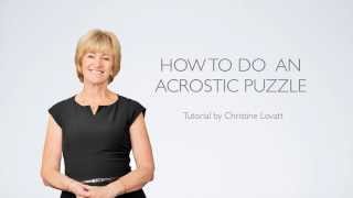 How To Do Acrostic Puzzles [upl. by Arihas986]