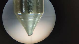 Elasticity Experiment  Youngs Modulus  using a travelling microscope to focus the depression pin [upl. by Kenton]