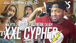 Fivio Foreign Calboy 24kGoldn and Mulattos 2020 XXL Freshman Cypher REACTION [upl. by Ryle]