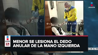 Niño en Iztapalapa lleva pistola a secundaria y se dispara accidentalmente [upl. by Ennaehr]