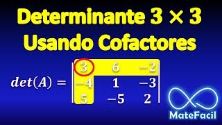 Determinante 3x3 Regla de Laplace o Método de cofactores [upl. by Lain402]