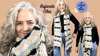 Como hacer una bufanda en crochet llamada Olas [upl. by Manella]