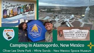 Camping in Alamogordo NM  Oliver Lee State Park White Sands National Park New Mexico Space Museum [upl. by Annoyk]