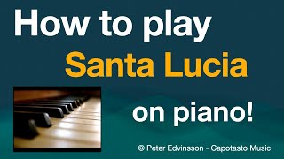 Easy piano songs for beginners  Santa Lucia [upl. by Nnoved]