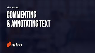 Nitro Pro Commenting amp Annotating Text [upl. by Ronni]