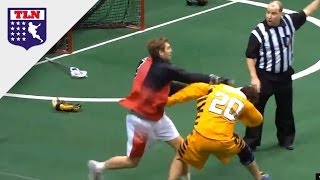 Heavyweight Indoor Lacrosse Fight Brodie Merrill goes against Andrew Suitor [upl. by Eerahs]