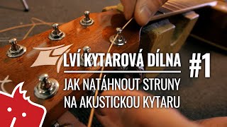 Jak natáhnout struny na akustickou kytaru  Lví kytarová dílna 1 [upl. by Iturk]