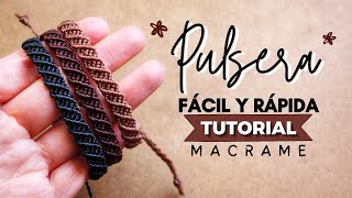 🔰 Cómo hacer PULSERA de HILO fácil y rápida PASO A PASO  DIY Easy Macrame Friendship Bracelet 25 [upl. by Auoh]