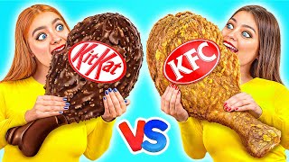 Real Food vs Chocolate Food Challenge  Funny Kitchen Hacks by Multi DO Challenge [upl. by Lenka]