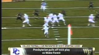 Presbyterian Trick Play vs Wake Forest [upl. by Ahsinaw855]