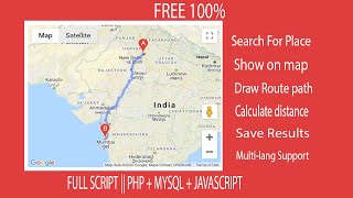 draw route between two locations in google map  FULL SCRIPT [upl. by Euqirne]