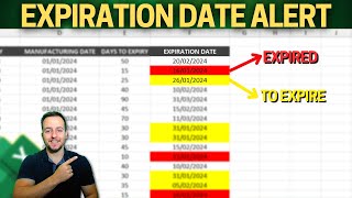 Threshold Alert in Excel to Highlight Expiration Dates  Conditional Formatting  Today Formula [upl. by Samaria]