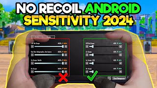 2024 Best No Recoil Android Sensitivity  30 Update  BGMI amp PUBG MOBILE [upl. by Sirk]