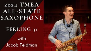 20242025 TMEA AllState Saxophone Etude Ferling 31 Alto Tenor Baritone Saxophone [upl. by Bronnie]