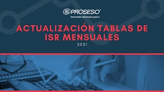 Actualización Tablas ISR Mensuales 2021 [upl. by Goulder942]