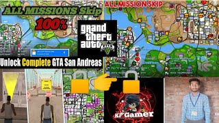 Gta san andreas full map unlocked  mod android  Gta sa all missions skip  Cheats  Complete [upl. by Hewart]