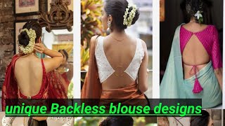 Simple Backless blouse designLatest Designer blousesTrendy back neck blouse collection ❤❤❤ [upl. by Talya]