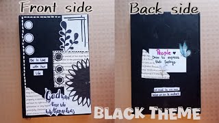 DIARY DECORATION IDEAS Black Theme Handmade Personal Diary [upl. by Thayer]