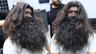 10 YEARS BEARD Homeless Man Insane Transformation [upl. by Leemaj451]