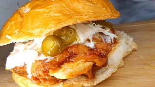 Hot korean fried chicken sandwich recipe by warda fiery kitchen [upl. by Cissy977]