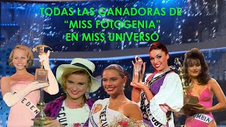 TODAS LAS GANADORAS DE quotMISS FOTOGENIAquot EN MISS UNIVERSO [upl. by Alwitt515]