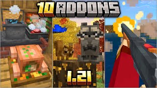 TOP 10 ADDONS PARA MINECRAFT PE 121 Bedrock [upl. by Kirred]